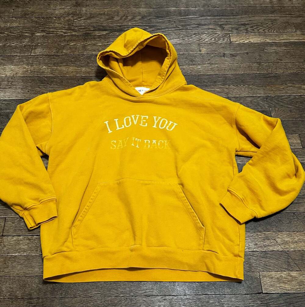 Lonely Ghost Mustard Yellow I Love You Say It Back Hoodie XL